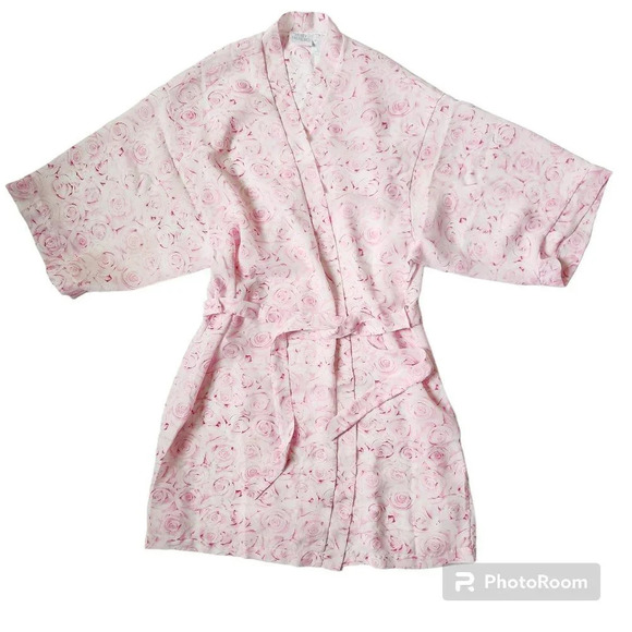 Secret Treasures Chiffon Womens Robe Rose Flower Print Size M - Picture 3 of 7